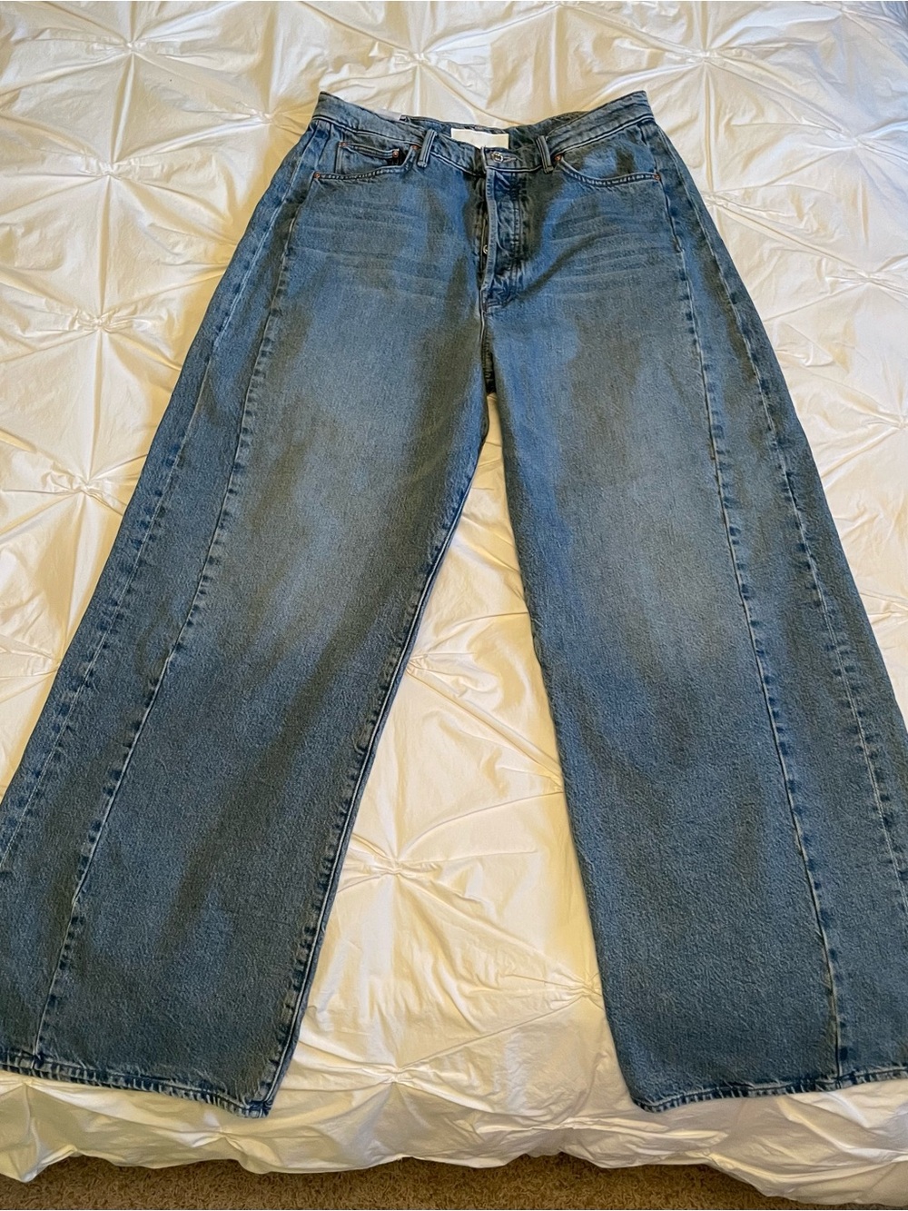 MOTHER - Pipe Dream Barrel-Leg Jeans, NWOT, in Leap at the Chance, Size 31 Tall - Picture 5 of 7